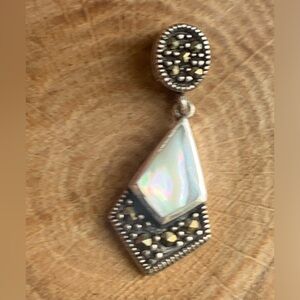 Mother of pearl and marcasite pendant